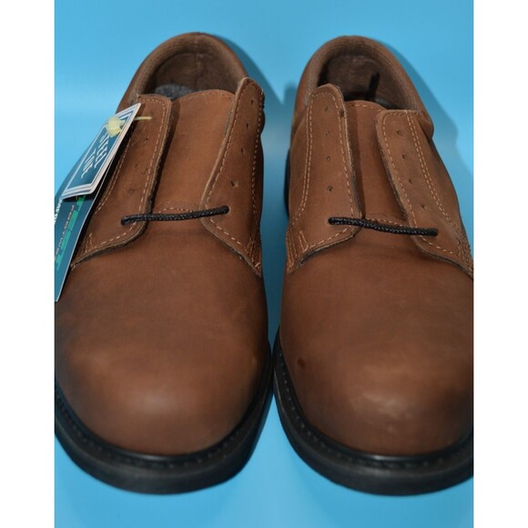 Hytest Women’s Conductive Oxford Work Shoes Brown Sz 10 D Leather Slip Resistant - Picture 2 of 5